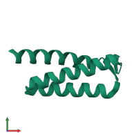 PDB entry 2oo2 coloured by chain, front view.