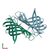 PDB entry 2ooj coloured by chain, front view.