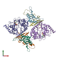 PDB entry 2ooy coloured by chain, front view.