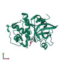 Monomeric assembly 2 of PDB entry 2op3 coloured by chemically distinct molecules, front view.