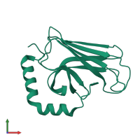 PDB entry 2op6 coloured by chain, front view.