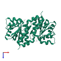 Parkinson disease protein 7 in PDB entry 2or3, assembly 1, top view.