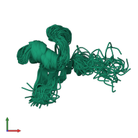 PDB entry 2orc coloured by chain, ensemble of 32 models, front view.