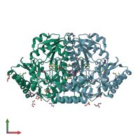 PDB entry 2ord coloured by chain, front view.