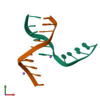 PDB entry 2orh coloured by chain, front view.