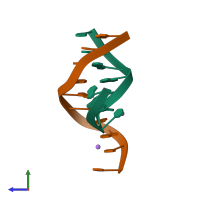 PDB entry 2orh coloured by chain, side view.