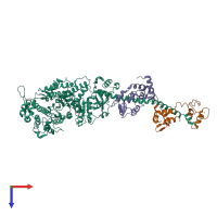 PDB entry 2os8 coloured by chain, top view.