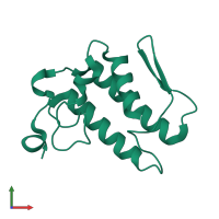PDB entry 2osh coloured by chain, front view.