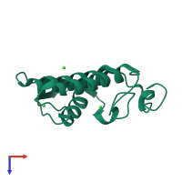 PDB entry 2osn coloured by chain, top view.