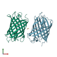 PDB entry 2ote coloured by chain, front view.