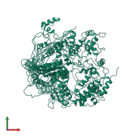 PDB entry 2out coloured by chain, ensemble of 20 models, front view.