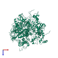 PDB entry 2out coloured by chain, ensemble of 20 models, top view.