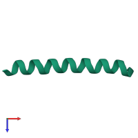 PDB entry 2ovc coloured by chain, top view.