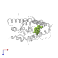 4-[(11BETA,17BETA)-17-METHOXY-17-(METHOXYMETHYL)-3-OXOESTRA-4,9-DIEN-11-YL]BENZALDEHYDE OXIME in PDB entry 2ovm, assembly 1, top view.