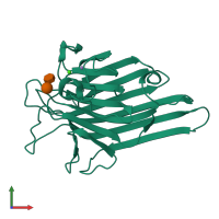 Monomeric assembly 1 of PDB entry 2ovu coloured by chemically distinct molecules, front view.