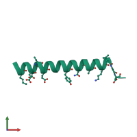 PDB entry 2oxk coloured by chain, front view.