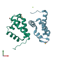 PDB entry 2oy9 coloured by chain, front view.