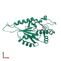 PDB entry 2p0e coloured by chain, front view.