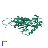 PDB entry 2p0e coloured by chain, top view.