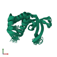 PDB entry 2p0q coloured by chain, ensemble of 20 models, front view.