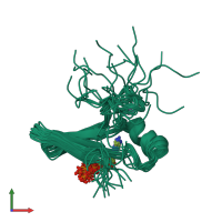 PDB entry 2p0x coloured by chain, ensemble of 20 models, front view.