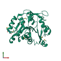 PDB entry 2p0y coloured by chain, front view.