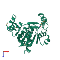 PDB entry 2p0y coloured by chain, top view.