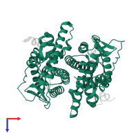 Estrogen receptor in PDB entry 2p15, assembly 1, top view.