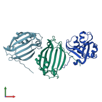 PDB entry 2p19 coloured by chain, front view.