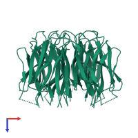 Nucleophosmin in PDB entry 2p1b, assembly 2, top view.