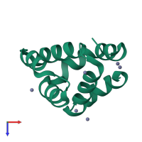 PDB entry 2p1h coloured by chain, top view.