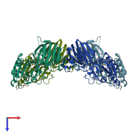 PDB entry 2p1r coloured by chain, top view.