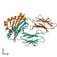 PDB entry 2p24 coloured by chain, front view.