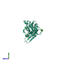 PDB entry 2p26 coloured by chain, side view.