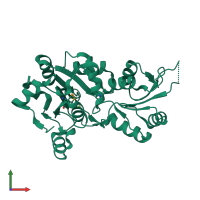 PDB entry 2p27 coloured by chain, front view.