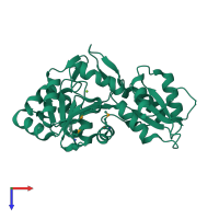 PDB entry 2p27 coloured by chain, top view.