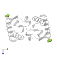 ACETATE ION in PDB entry 2p2t, assembly 1, top view.