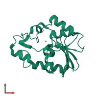 PDB entry 2p2y coloured by chain, front view.