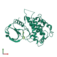 PDB 2p3g coloured by chain and viewed from the front.
