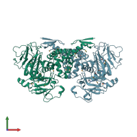 PDB entry 2p3y coloured by chain, front view.