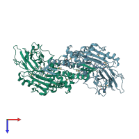 PDB entry 2p3y coloured by chain, top view.
