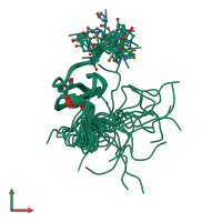 PDB entry 2p4l coloured by chain, ensemble of 20 models, front view.