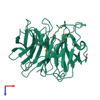 PDB entry 2p4o coloured by chain, top view.