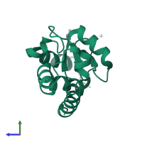 PDB entry 2p57 coloured by chain, side view.