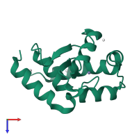 PDB entry 2p57 coloured by chain, top view.