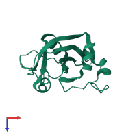 PDB entry 2p5d coloured by chain, top view.
