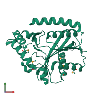 PDB entry 2p5i coloured by chain, front view.