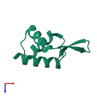 PDB entry 2p5k coloured by chain, top view.