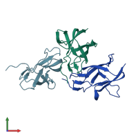 PDB entry 2p5p coloured by chain, front view.
