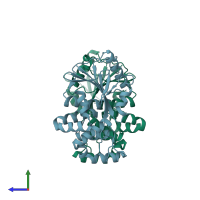 PDB entry 2p62 coloured by chain, side view.